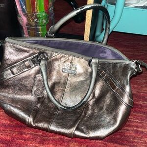Metallic coach purse